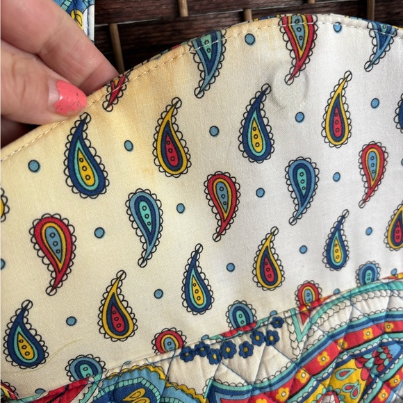 Vera Bradley Colorful Marina Paisley Crossbody Bag Purse Quilted 12x9 Maximalist - Picture 5 of 14